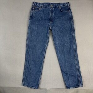 Carhartt Jeans Mens 42x34 (Fit 40x34) Blue Relaxed Fit Carpenter Cotton Workwear